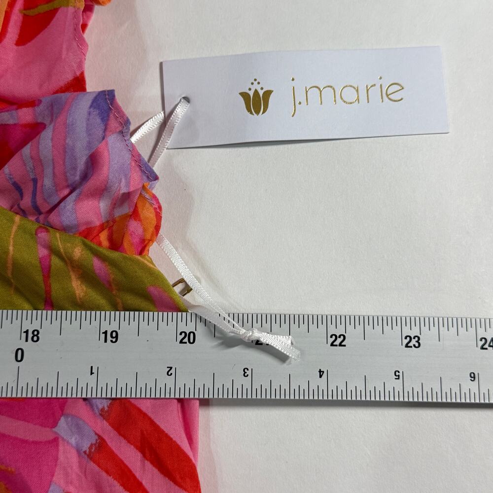 J.Marie Eden Sleeveless Pleated Lined Top Pink Floral Tropical Small NEW Pink - Picture 5 of 8